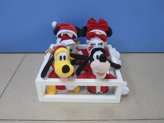 La peluche a 4 pollici di Disney della serie completa gioca Keychain nei caratteri del vassoio per la festa di Natale