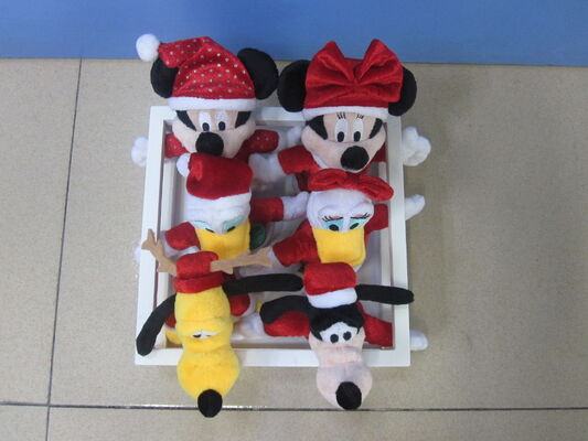 La peluche a 4 pollici di Disney della serie completa gioca Keychain nei caratteri del vassoio per la festa di Natale