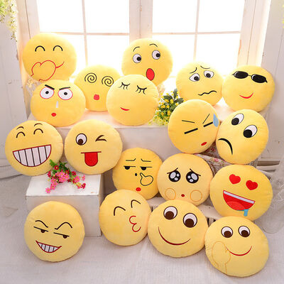 giallo dell'emoticon di Emoji di 22 stili e cuscini e cuscini farciti rotondi per la decorazione domestica