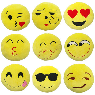 giallo dell'emoticon di Emoji di 22 stili e cuscini e cuscini farciti rotondi per la decorazione domestica