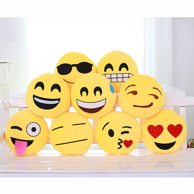 giallo dell'emoticon di Emoji di 22 stili e cuscini e cuscini farciti rotondi per la decorazione domestica