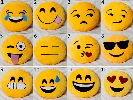 Cuscino farcito rotondo di sonno del bambino dell'emoticon giallo di Emoji per uso domestico
