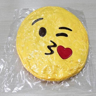 Cuscino farcito rotondo di sonno del bambino dell'emoticon giallo di Emoji per uso domestico