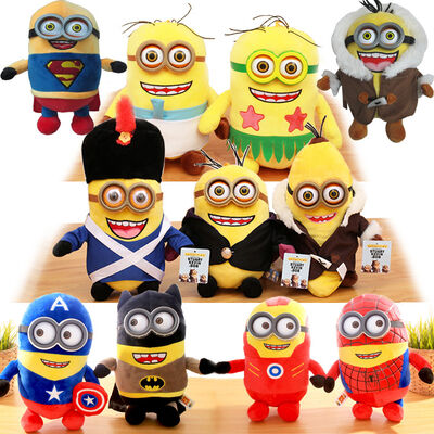 Spregevole me 3 servi con 3D osservo/uomo eccellente dei giocattoli peluche dei vendicatori/eroe eccellente, Batchman, Iron Man, Spiderman