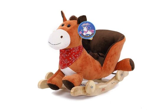 Sedia animale d'oscillazione del bambino della peluche delle alci di Brown di modo per il giro del bambino sul gioco