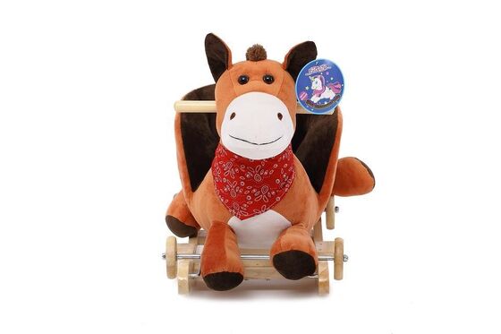 Sedia animale d'oscillazione del bambino della peluche delle alci di Brown di modo per il giro del bambino sul gioco