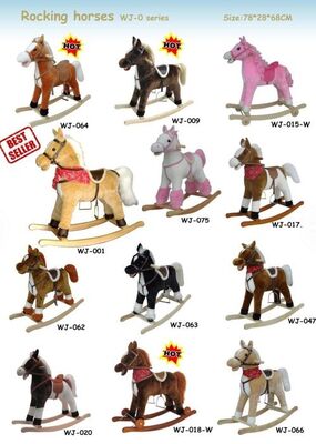 Cavallo a dondolo della peluche con la bocca commovente sana e coda per il giro dei bambini sul gioco