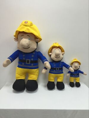 La grande peluche sveglia del fumetto di Sam del vigile del fuoco ha farcito i giocattoli molli, tre la dimensione 40cm /60cm /90cm
