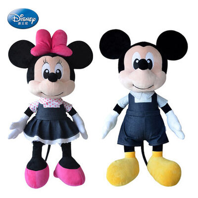 La peluche nera di Disney gioca Mickey Mouse nero e Minnie Mouse a 16 pollici