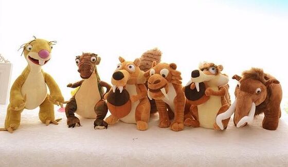 Animali farciti di era glaciale 5 svegli del fumetto i piccoli/hanno farcito i giocattoli della peluche a 10 pollici