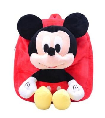 Zaino rosso a 12 pollici di Mickey Mouse per il bambino con la dimensione morbida del tessuto della peluche