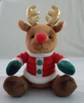 Giocattoli su ordinazione della peluche della renna delle alci dei regali di promozione con il tessuto di cotone di 100% pp