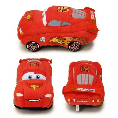 Le automobili originali rosse dei corridori dell'automobile scoperta a due posti di Disney gioca 3 giocattoli farciti della peluche del fumetto per il gioco del bambino