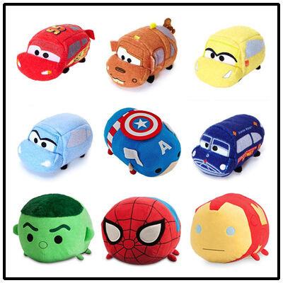Le nuove automobili originali dei corridori dell'automobile scoperta a due posti di Disney gioca 3 giocattoli della peluche del fumetto di Tsum Tsum 10cm
