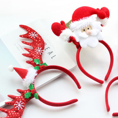 Forcella adorabile della fascia di fermaglio per capelli della peluche di Natale per giocare