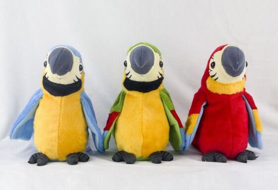 la peluche animale del pappagallo di 20cm gioca, colore rosso/blu/giallo