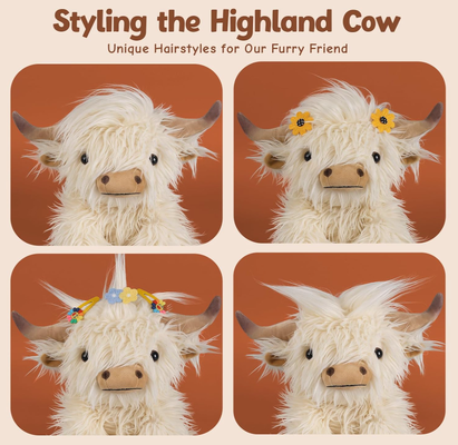 Cute Highland Cow Companion giocattoli per animali di peluche per marchi globali