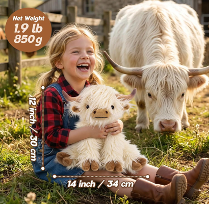 Cute Highland Cow Companion giocattoli per animali di peluche per marchi globali