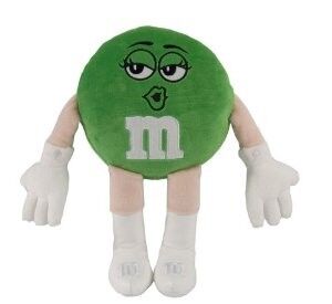 La peluche media verde del fumetto degli animali farciti di M&M gioca la dimensione di 25cm
