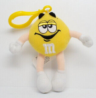 Giocattoli della peluche di Keychain del giocattolo farciti carattere giallo di M&M piccoli su misura