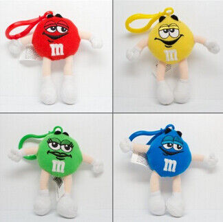 La peluche sveglia verde Keychains degli animali farciti del carattere di M&M ha personalizzato