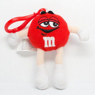 Animali farciti personali M&M del giocattolo della peluche del carattere rosso di Keychain