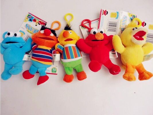Giocattoli farciti Keychain svegli della peluche del Sesame Street con il gancio per i regali di promozione
