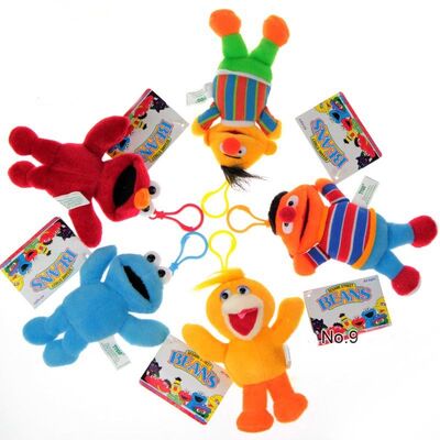 Giocattoli farciti Keychain svegli della peluche del Sesame Street con il gancio per i regali di promozione