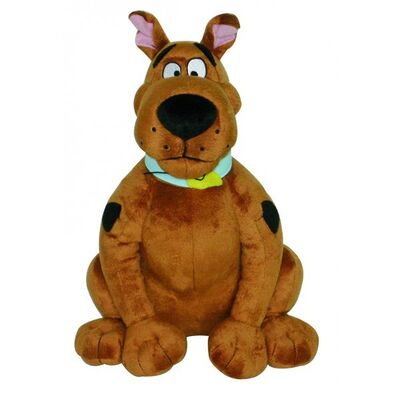 La peluche promozionale del fumetto gioca il doo scooby farcito, posa di seduta