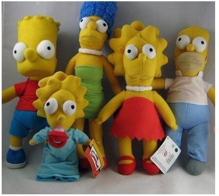 I giocattoli della peluche del fumetto degli animali farciti di Simpsons, materiale del poliestere