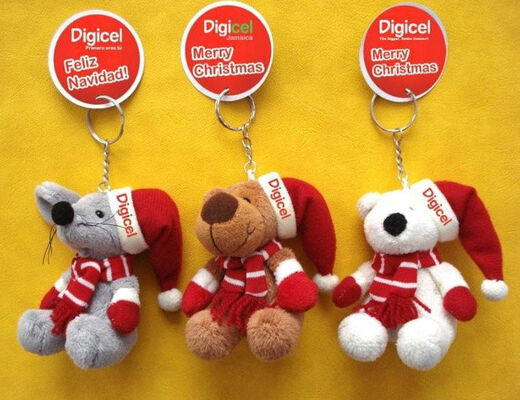 La piccola peluche d'attaccatura di Natale di Keychain farcita pendente dell'orsacchiotto gioca l'OEM