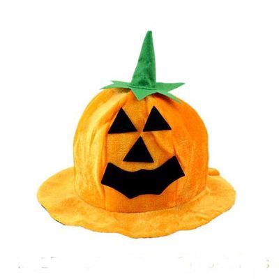 L'arancia scherza gli animali farciti svegli dei giocattoli della peluche di Halloween del cappello della zucca