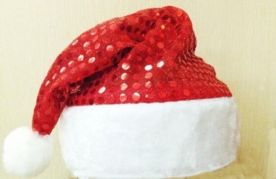 La peluche personale gioca il cappello di Natale di dancing con oro Podwer, rosso/blu