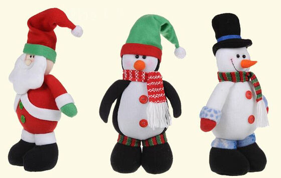 Il Natale sveglio ha farcito il giocattolo della peluche del pupazzo di neve della bambola di Santa per i bambini