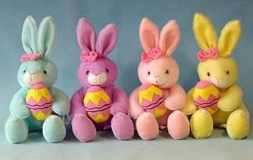 coniglietti di pasqua farciti 12inch con i giocattoli di spinta dell'uovo, giocattoli molli per la celebrazione di festa