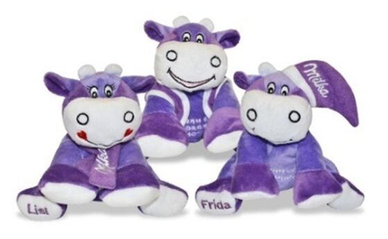 Giocattoli porpora a 8 pollici della peluche dell'animale farcito della mucca di Milka piccoli per i bambini, bambini