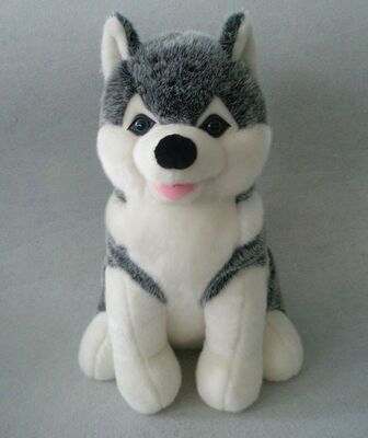 La peluche su ordinazione bianca molle a 12 pollici dell'animale farcito del husky gioca Eco amichevole