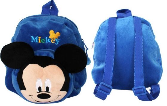 Borsa di scuola blu a 12 pollici di Mickey Mouse, zainhi personali del bambino
