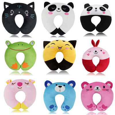 Cuscino del collo di viaggio della sede di automobile di forma della peluche U e cuscino, cuscino animale della peluche per curare