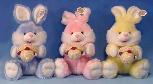 Giocattoli farciti lunghi dei coniglietti di pasqua della peluche dei capelli piccoli, giallo/rosa/blu
