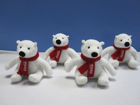 spinta sveglia Keychain dell'animale farcito dell'orso polare della coca-cola di Natale di 12cm