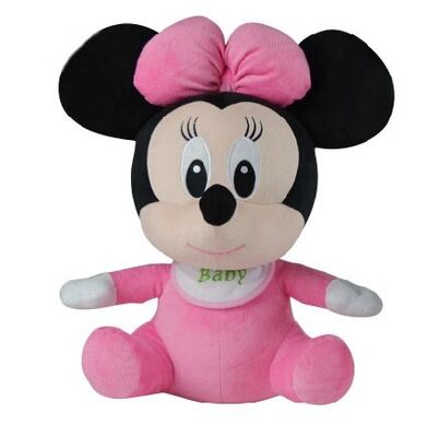 Giocattoli molli della peluche di Disney di rosa del giocattolo di Minnie Mouse della grande testa con il logo su ordinazione