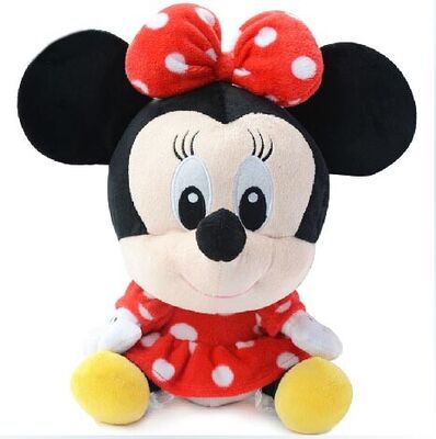 Giocattoli molli della peluche di Disney di rosa del giocattolo di Minnie Mouse della grande testa con il logo su ordinazione