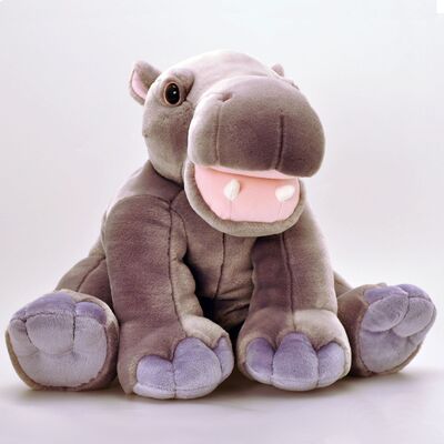 Giocattoli farciti ippopotamo grigio adorabile dell'animale farcito di posa di seduta per i regali di promozione