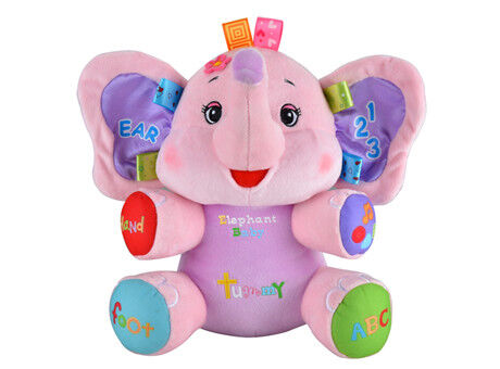 Giocattoli svegli di conversazione della peluche del bambino dell'elefante blu con gli animali di musica per l'apprendimento del bambino