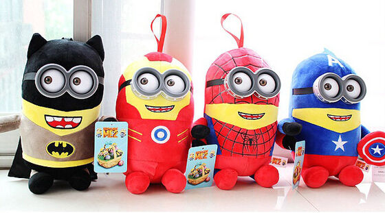 Spregevole me 3 servi con 3D osservo/uomo eccellente dei giocattoli peluche dei vendicatori/eroe eccellente, Batchman, Iron Man, Spiderman