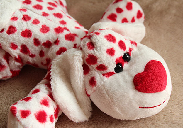 I giocattoli farciti adorabili del giorno di biglietti di S. Valentino/cane animale hanno farcito i giocattoli di spinta per la celebrazione 35cm