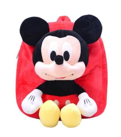 Zaino rosso a 12 pollici di Mickey Mouse per il bambino con la dimensione morbida del tessuto della peluche