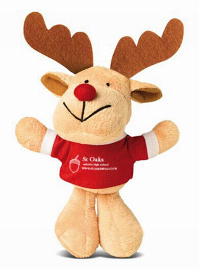 Giocattolo Keychain della peluche farcito piccola renna di modo per la promozione di Natale