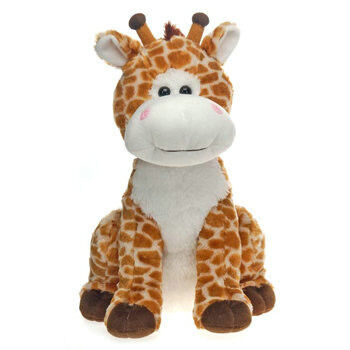 La piccola peluche sveglia grigia su ordinazione dell'animale farcito della giraffa del bambino gioca a 8 pollici